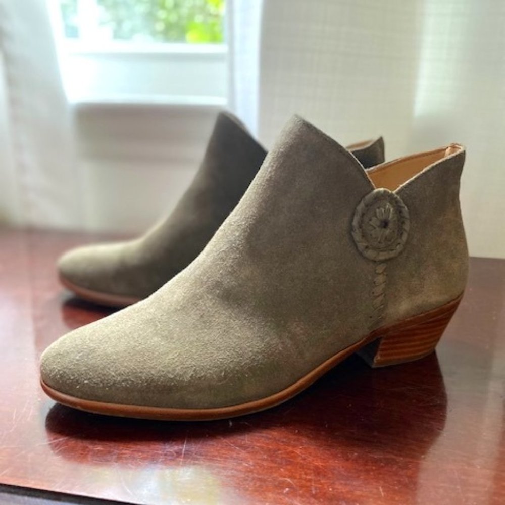 Jack Rogers Green Suede Peyton Bootie 7.5